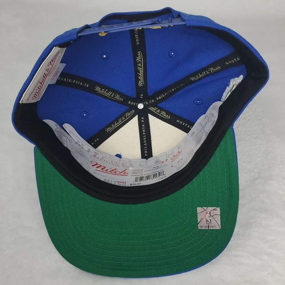 Golden State Warriors Mitchell & Ness‎ NBA Snapback Hat Cap Script 3D Logo NWT